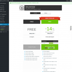 Page screenshot: WP Templates → Upgrade  ➤