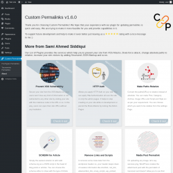Page screenshot: Custom Permalinks &rarr; About