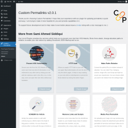 Page screenshot: Custom Permalinks &rarr; About