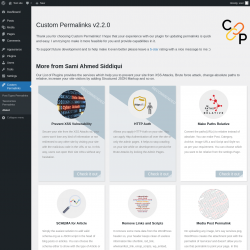 Page screenshot: Custom Permalinks &rarr; About