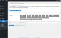 Page screenshot: Custom Permalinks → Post Types Settings