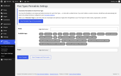 Page screenshot: Custom Permalinks &rarr; Post Types Settings