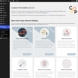 Page screenshot: Custom Permalinks &rarr; About