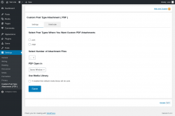 Page screenshot: Settings → Custom Post Type Attachment ( PDF )