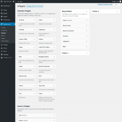 Page screenshot: Widgets ‹ Test site — WordPress
