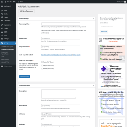 Page screenshot: CPT UI → Add/Edit Taxonomies
