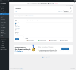 Page screenshot: RegistrationMagic → Payments