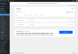 Page screenshot: RegistrationMagic → Products