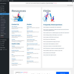 Page screenshot: RegistrationMagic → Support