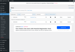 Page screenshot: RegistrationMagic → Inbox  