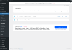 Page screenshot: RegistrationMagic → Automation