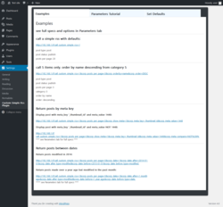 Page screenshot: Settings &rarr; Custom Simple Rss Plugin