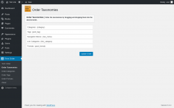 Page screenshot: Term Order → Order Taxonomies