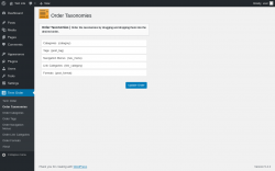 Page screenshot: Term Order → Order Taxonomies