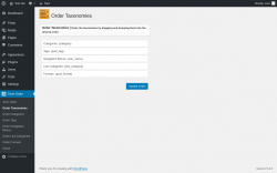 Page screenshot: Term Order → Order Taxonomies