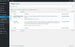 Page screenshot: Plugins ‹ Test site — WordPress