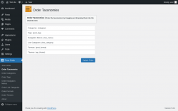 Page screenshot: Term Order → Order Taxonomies