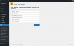 Page screenshot: Term Order → Order Taxonomies