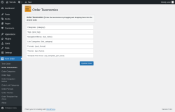 Page screenshot: Term Order → Order Taxonomies