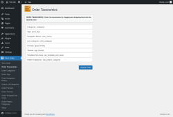 Page screenshot: Term Order → Order Taxonomies