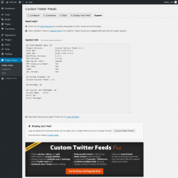 Page screenshot: Twitter Feeds &rarr; Support