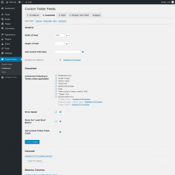 Page screenshot: Twitter Feeds &rarr; Customize