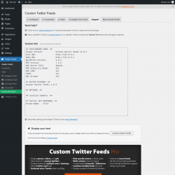 Page screenshot: Twitter Feeds &rarr; Support