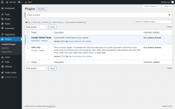 Page screenshot: Plugins &lsaquo; Test site &mdash; WordPress