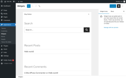 Page screenshot: Widgets &lsaquo; Test site &mdash; WordPress