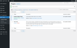 Page screenshot: Plugins &lsaquo; Test site &mdash; WordPress
