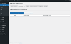 Page screenshot: Private area → Status → Installed add-ons
