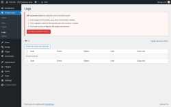 Page screenshot: Private area