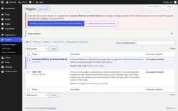 Page screenshot: Plugins &lsaquo; Test site &mdash; WordPress