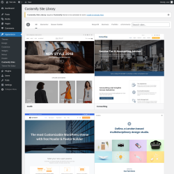 Page screenshot: Appearance &rarr; Customify Sites