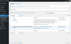 Page screenshot: Plugins ‹ Test site — WordPress
