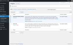 Page screenshot: Plugins ‹ Test site — WordPress