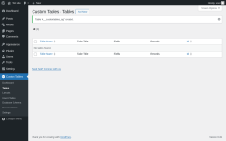 Page screenshot: Custom Tables → Tables