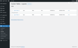 Page screenshot: Custom Tables → Layouts