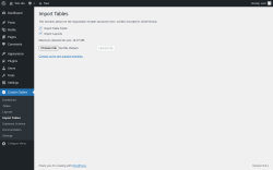 Page screenshot: Custom Tables → Import Tables