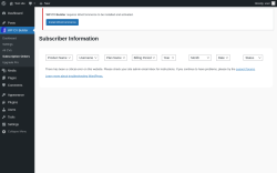 Page screenshot: WP CV Builder &rarr; Subscription Orders