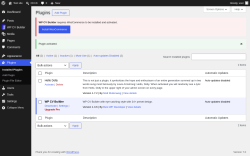 Page screenshot: Plugins &lsaquo; Test site &mdash; WordPress