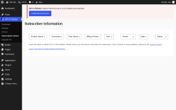 Page screenshot: WP CV Builder &rarr; Subscription Orders