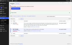Page screenshot: Plugins &lsaquo; Test site &mdash; WordPress
