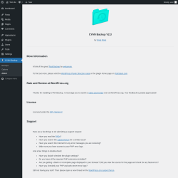 Page screenshot: CYAN Backup → About