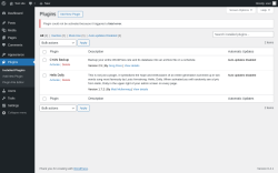Page screenshot: Plugins ‹ Test site — WordPress