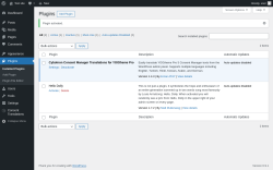 Page screenshot: Plugins &lsaquo; Test site &mdash; WordPress