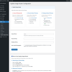 Page screenshot: Settings &rarr; Cyphex Image Hunter