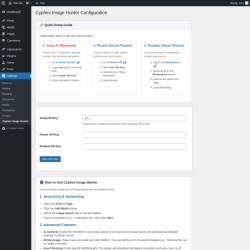Page screenshot: Settings &rarr; Cyphex Image Hunter