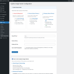 Page screenshot: Settings &rarr; Cyphex Image Hunter
