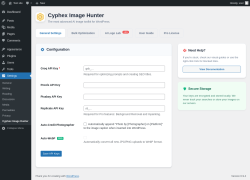 Page screenshot: Settings &rarr; Cyphex Image Hunter
